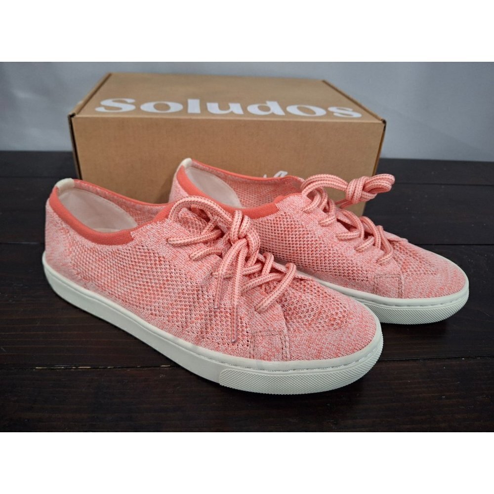 Soludos Pink Knit Lace-Up Sneakers